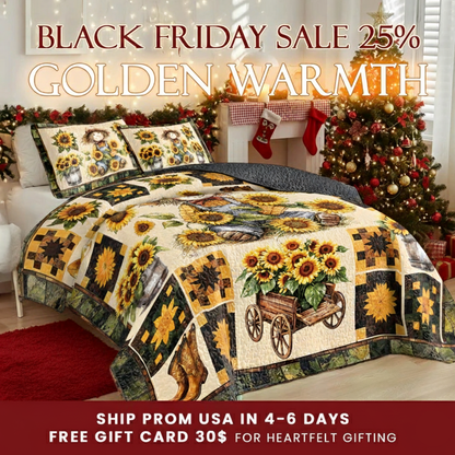 Shineful Quilt 3-Piece Set Peaceful Farmhouse Sunflower