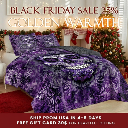 Shineful Quilt 3-Piece Set Gorgeous Mandala Skull