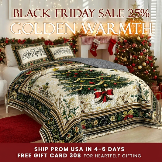 Shineful Quilt 3-Piece Set Classic Christmas Tree