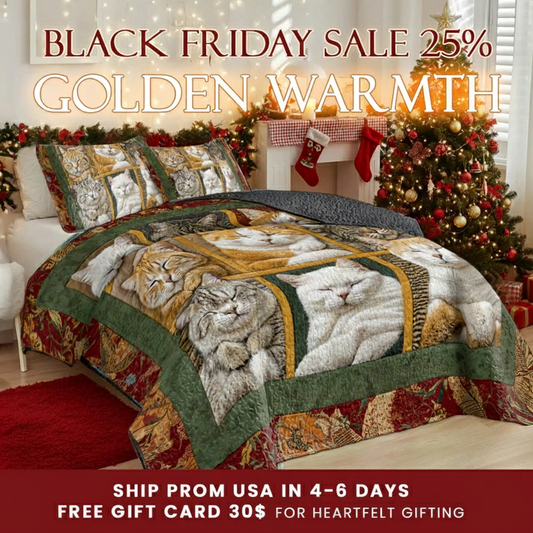 Shineful Quilt 3-Piece Set Sleepy Cats