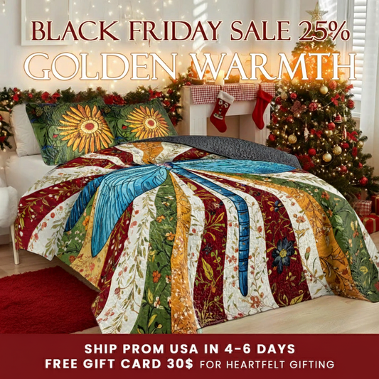 Shineful Quilt 3-Piece Set Dragonfly Bloom