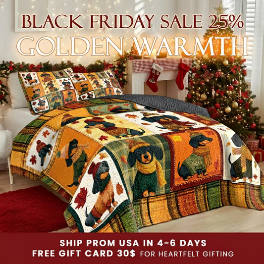 Shineful Quilt 3-Piece Set Snuggle Season Doxies