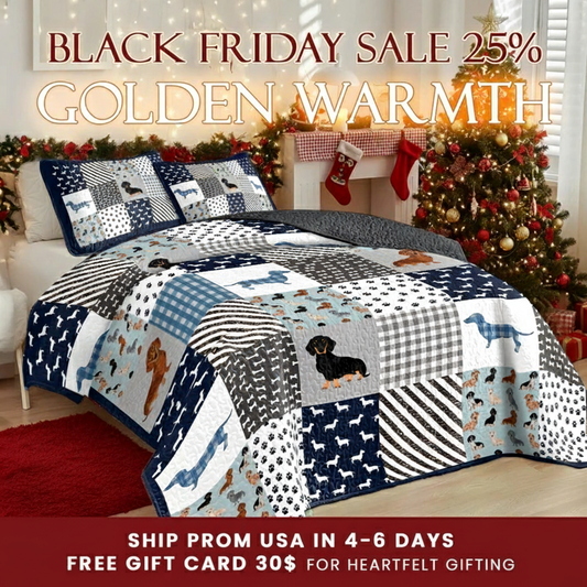 Shineful Quilt 3-Piece Set Dachshund Delight