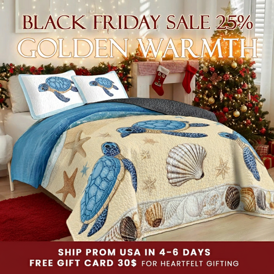 Shineful Quilt 3-Piece Set Sea Turtle