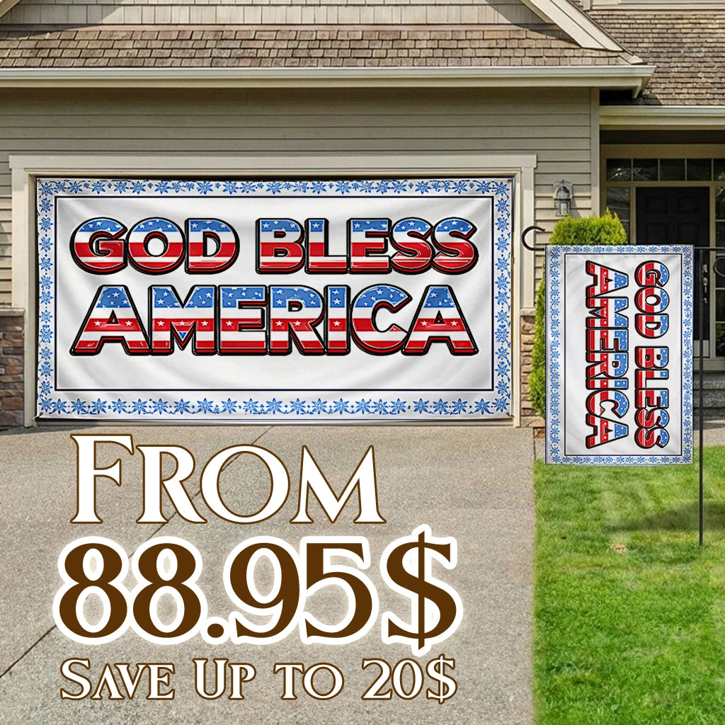 Shineful Bundle Garage and Garden Flag - God Bless America