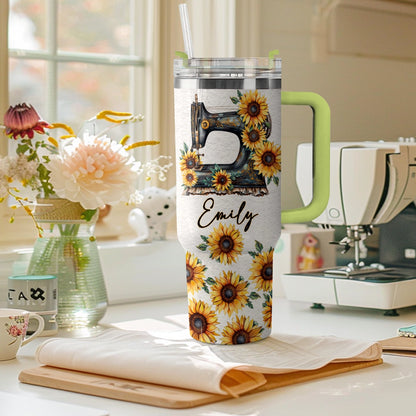 Shineful Tumbler Personalized Sewing Sunflower Stitches