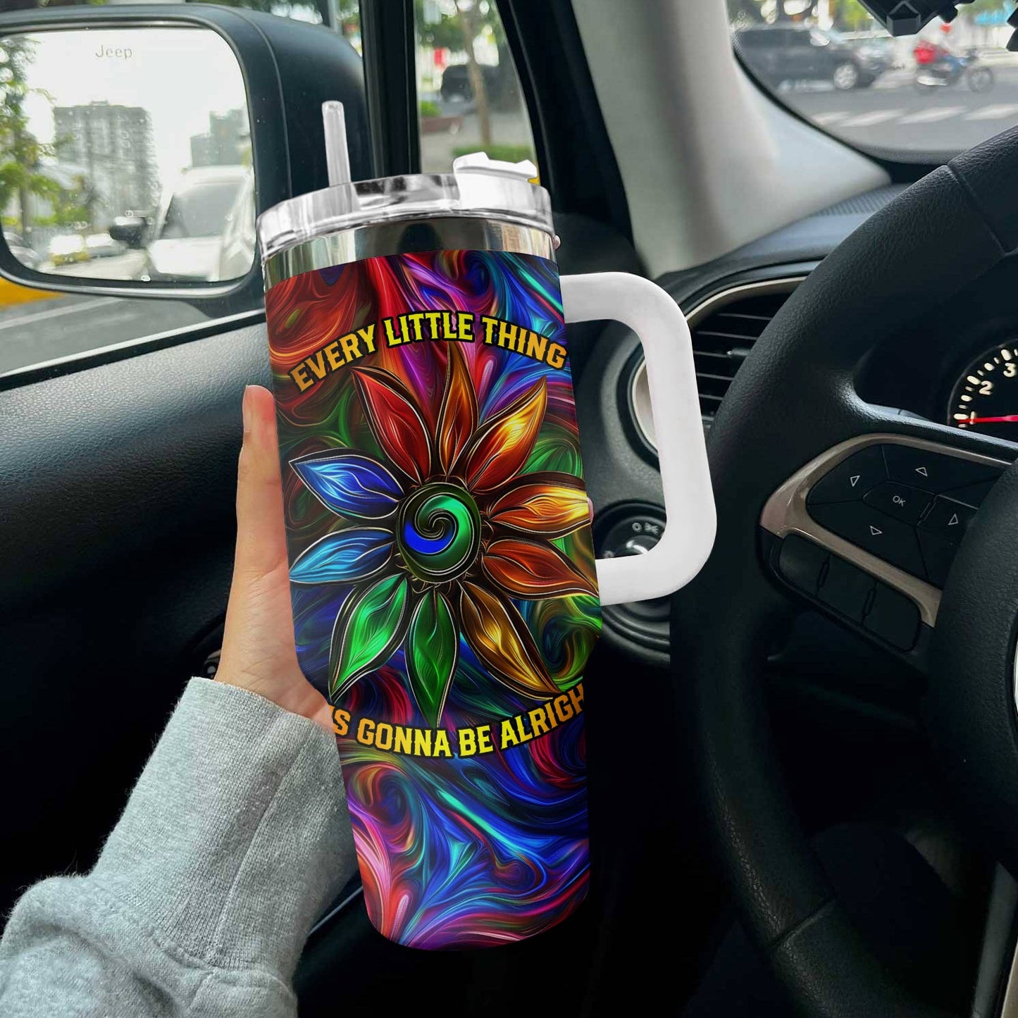 Hippie 40 Oz Shineful™ Tumbler Be Alright Tl10 White 40Oz