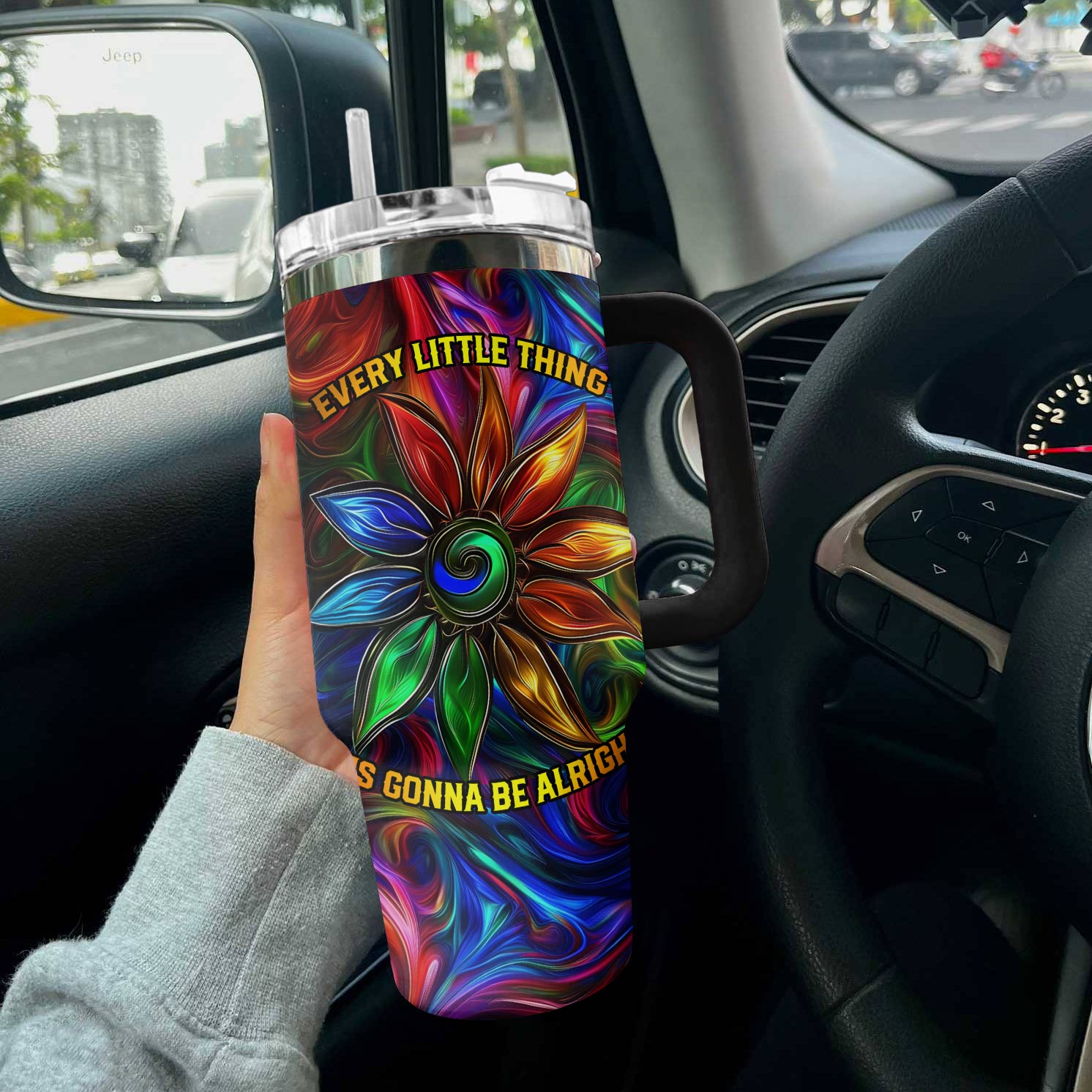 Hippie 40 Oz Shineful™ Tumbler Be Alright Tl10 Black 40Oz