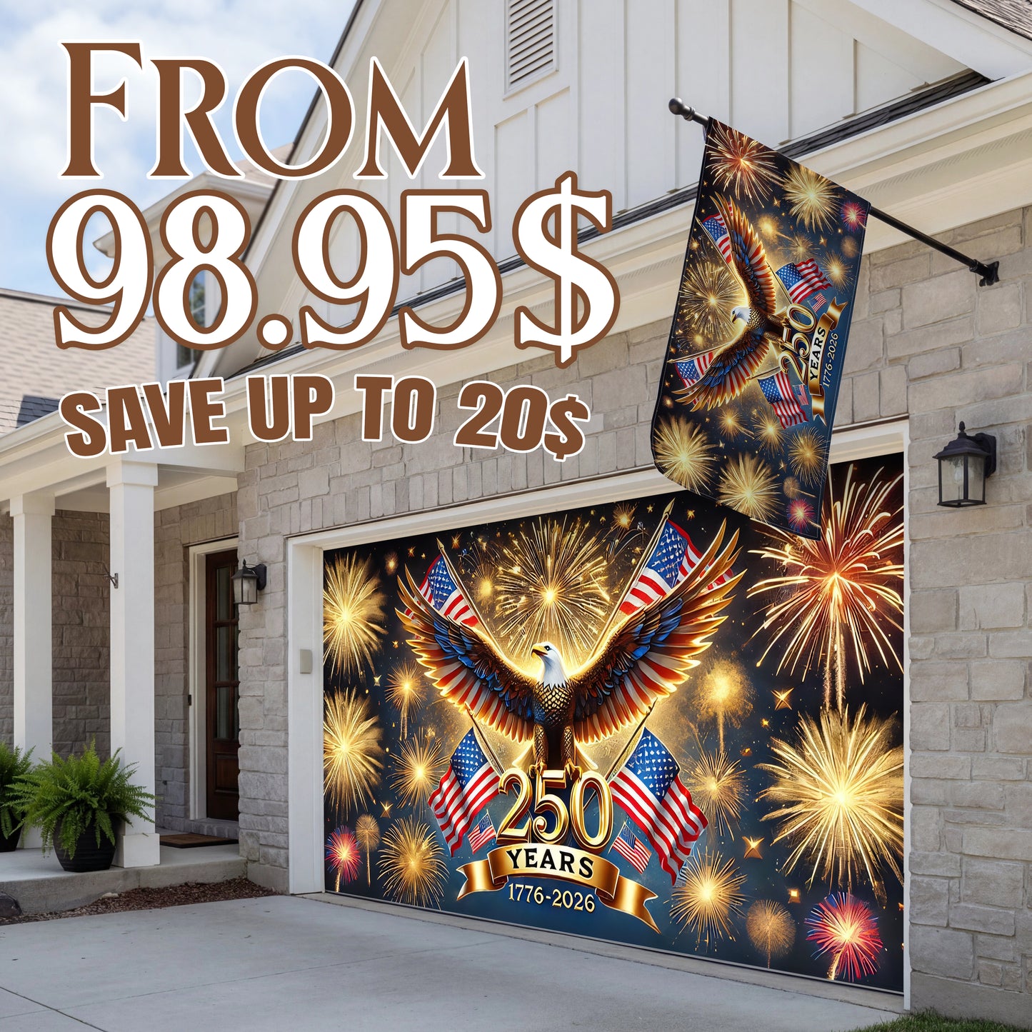 Shineful Bundle Garage and House Flag - 250 Years of the Republic
