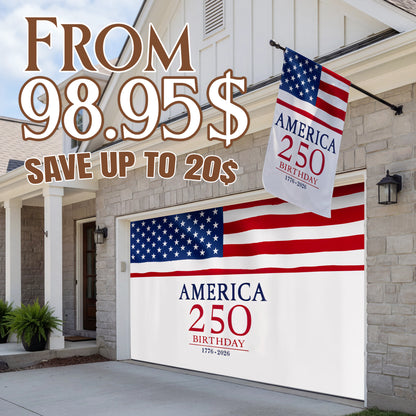 Shineful Bundle Garage and House Flag - America 250th Anniversary