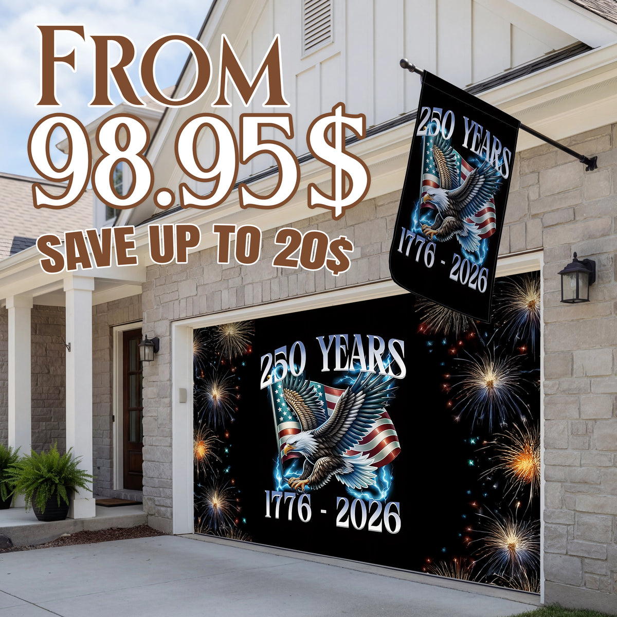 Shineful Bundle Garage and House Flag - America Unleashed