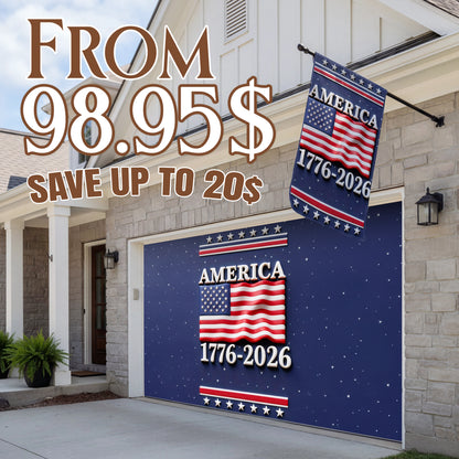 Shineful Bundle Garage and House Flag - America Years of Legacy