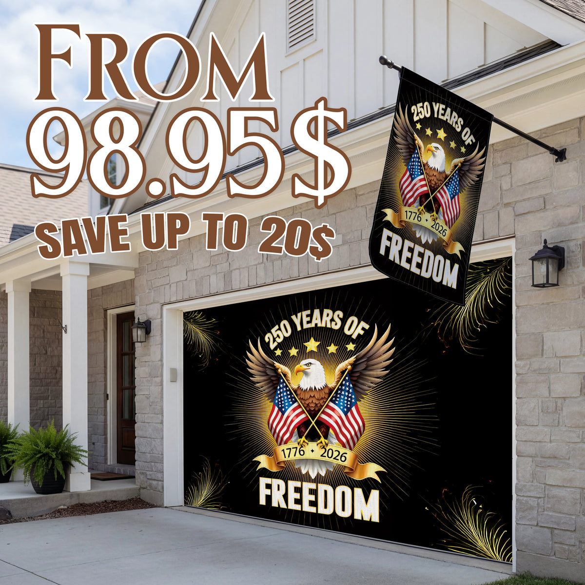 Shineful Bundle Garage and House Flag - Liberty Endures