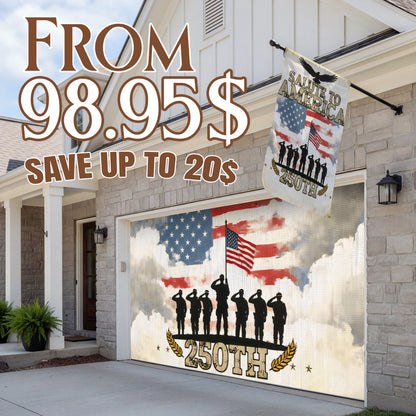 Shineful Bundle Garage and House Flag - Salute to America