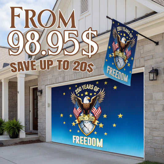 Shineful Bundle Garage and House Flag - The Freedom Crest of America