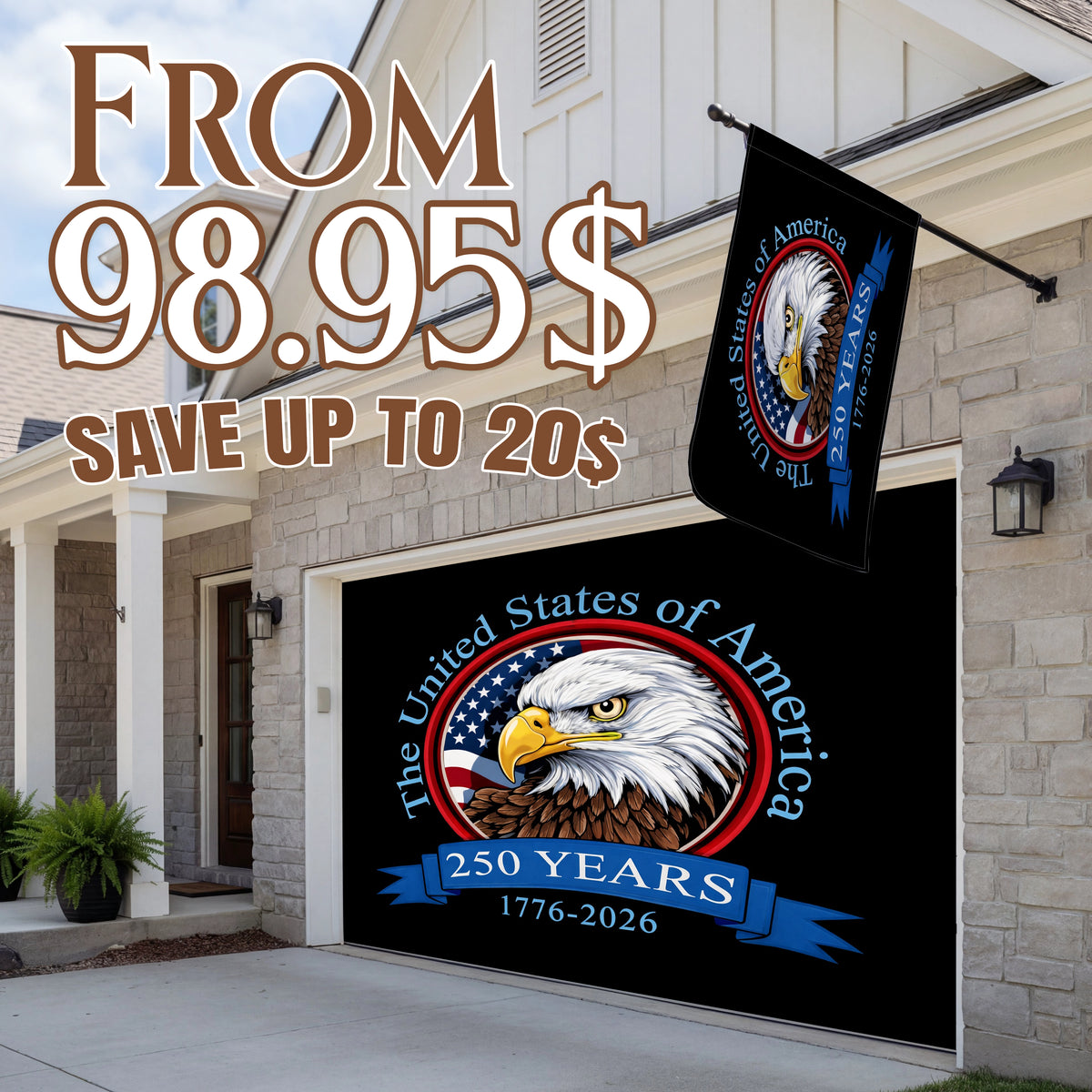 Shineful Bundle Garage and House Flag - American Heritage Seal