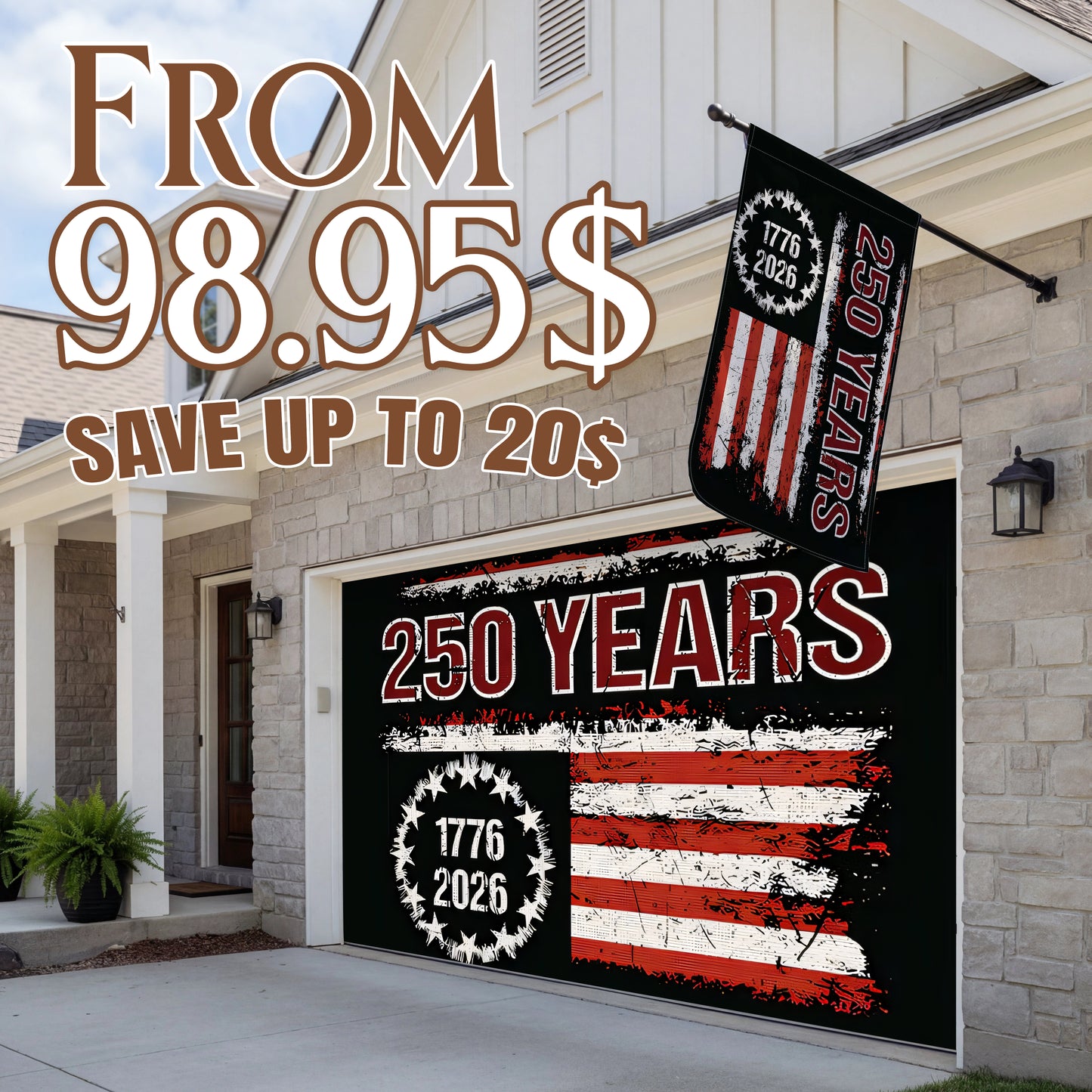 Shineful Bundle Garage and House Flag - Liberty Was Earned