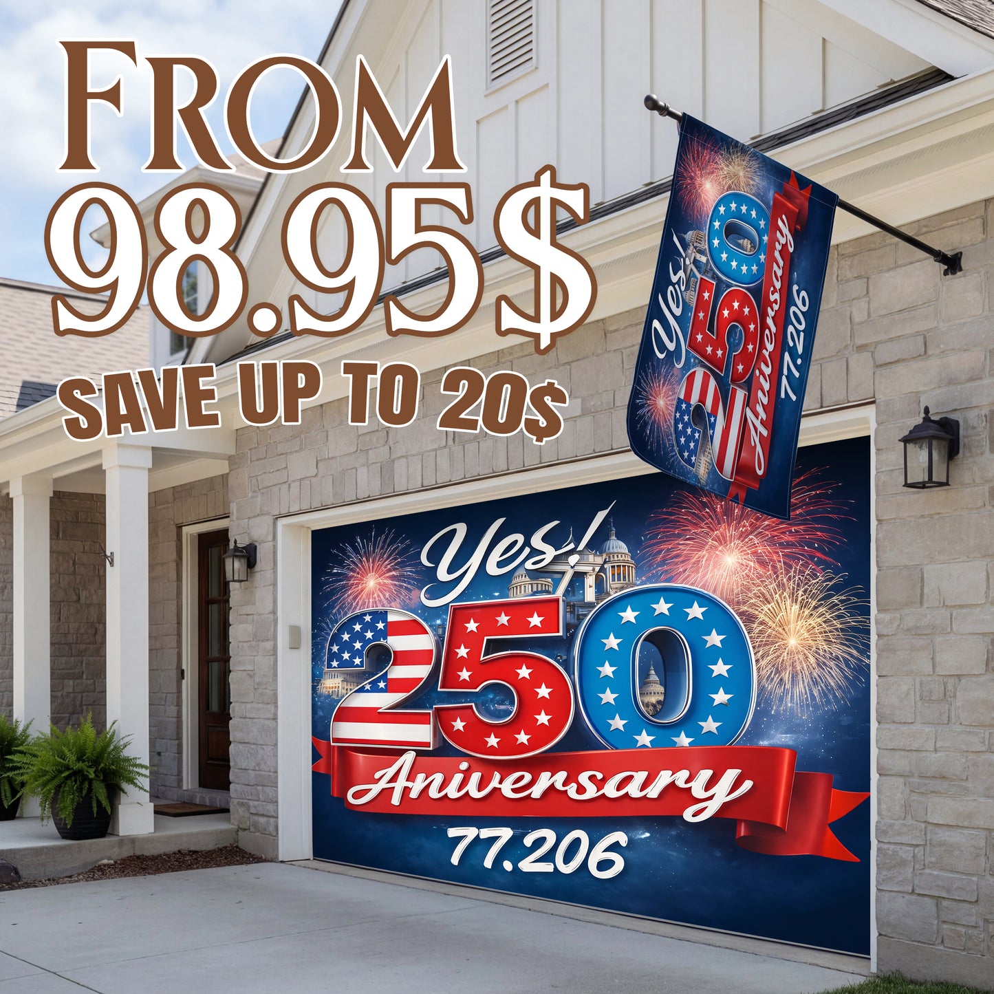 Shineful Bundle Garage and House Flag - Yes to the American Story