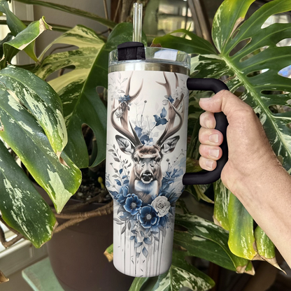Shineful Tumbler Hunting Deer Floral v2