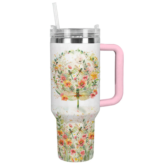 Shineful Tumbler Floral Dragonfly