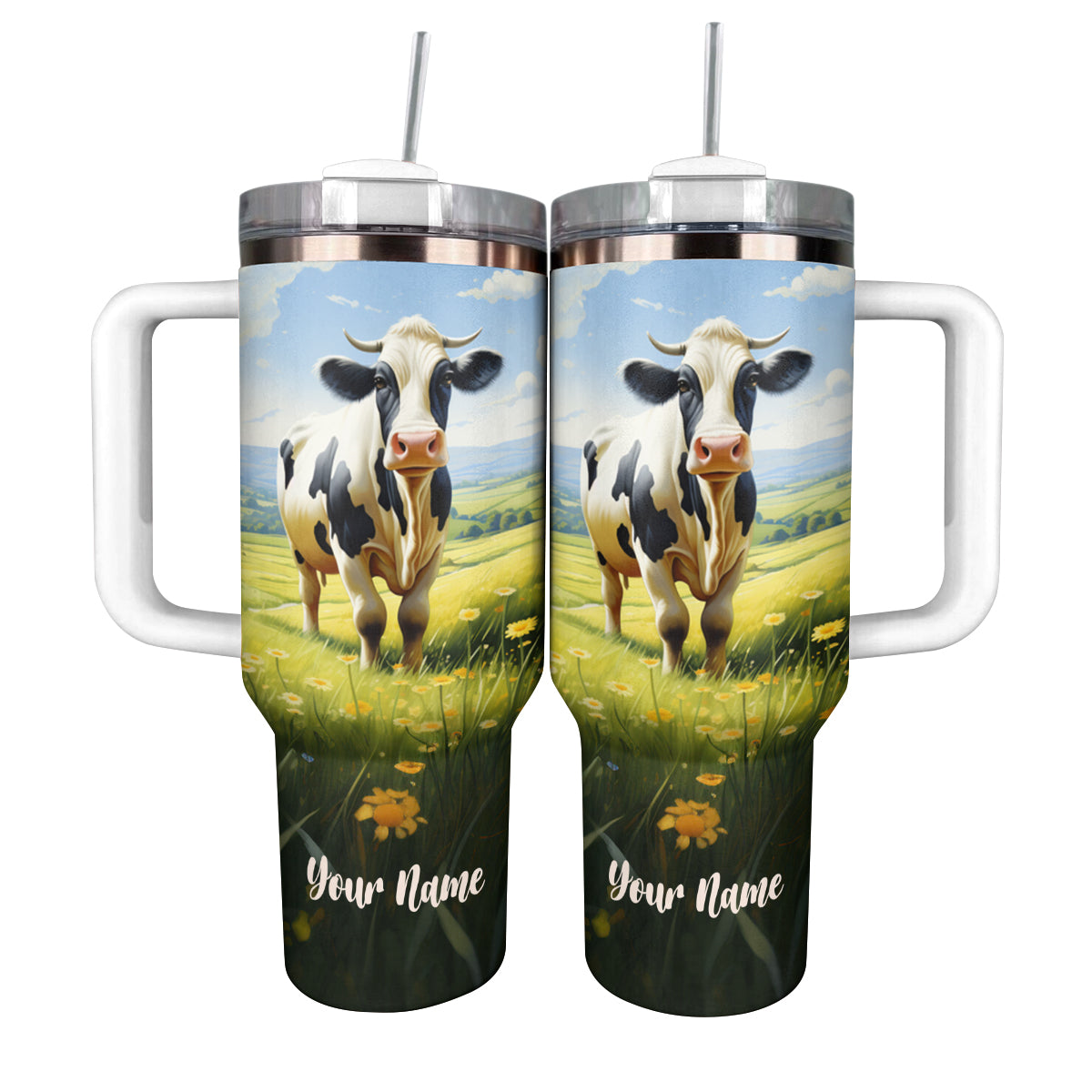 Shineful Tumbler Personalized Charming Cow