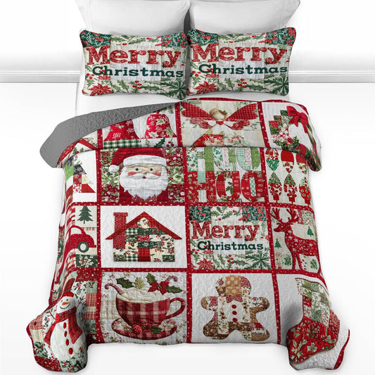 Shineful All Season Quilt 3-Piece Set Merry Christmas
