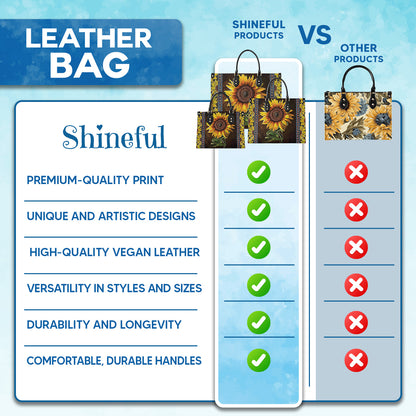 Shineful Leather Bag Sunflower & Cross Blessing