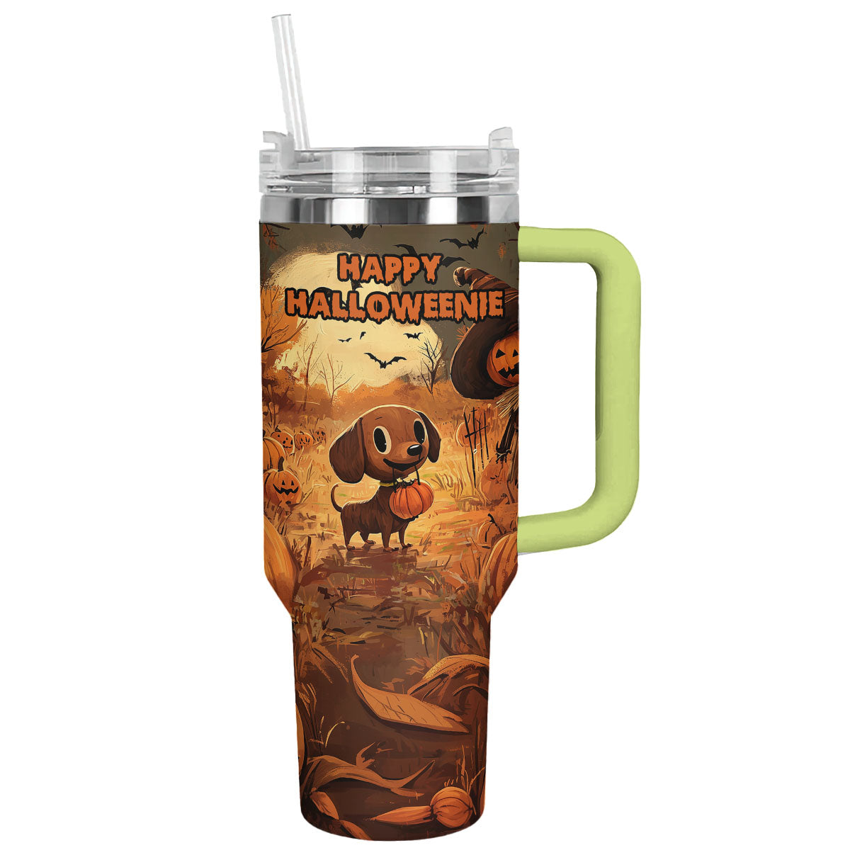 Shineful Tumbler Dachshund On Halloween Midnight