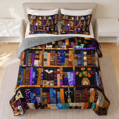 Shineful Quilt 3-Piece Set Library Dreams