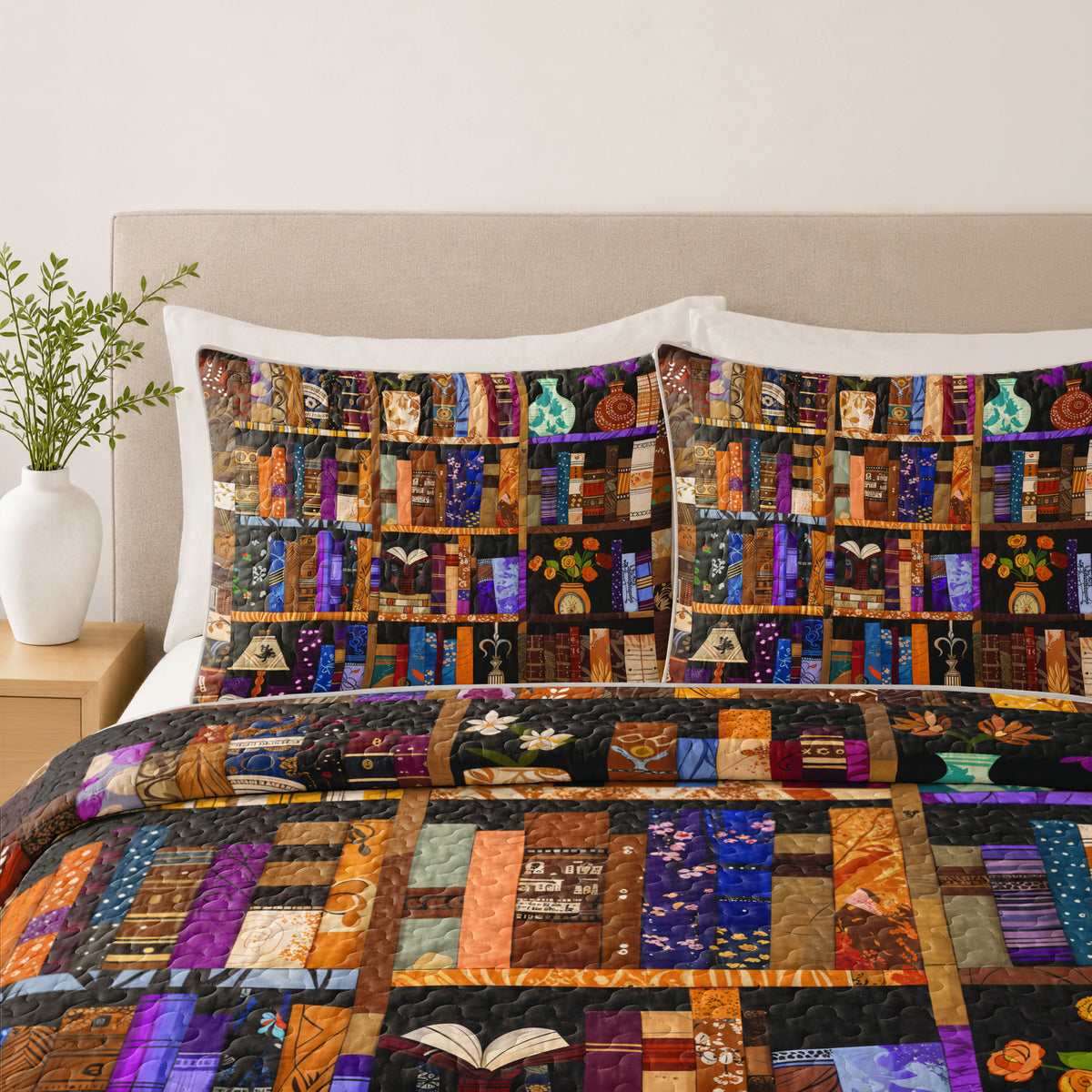 Shineful Quilt 3-Piece Set Library Dreams