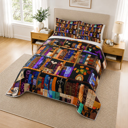 Shineful Quilt 3-Piece Set Library Dreams