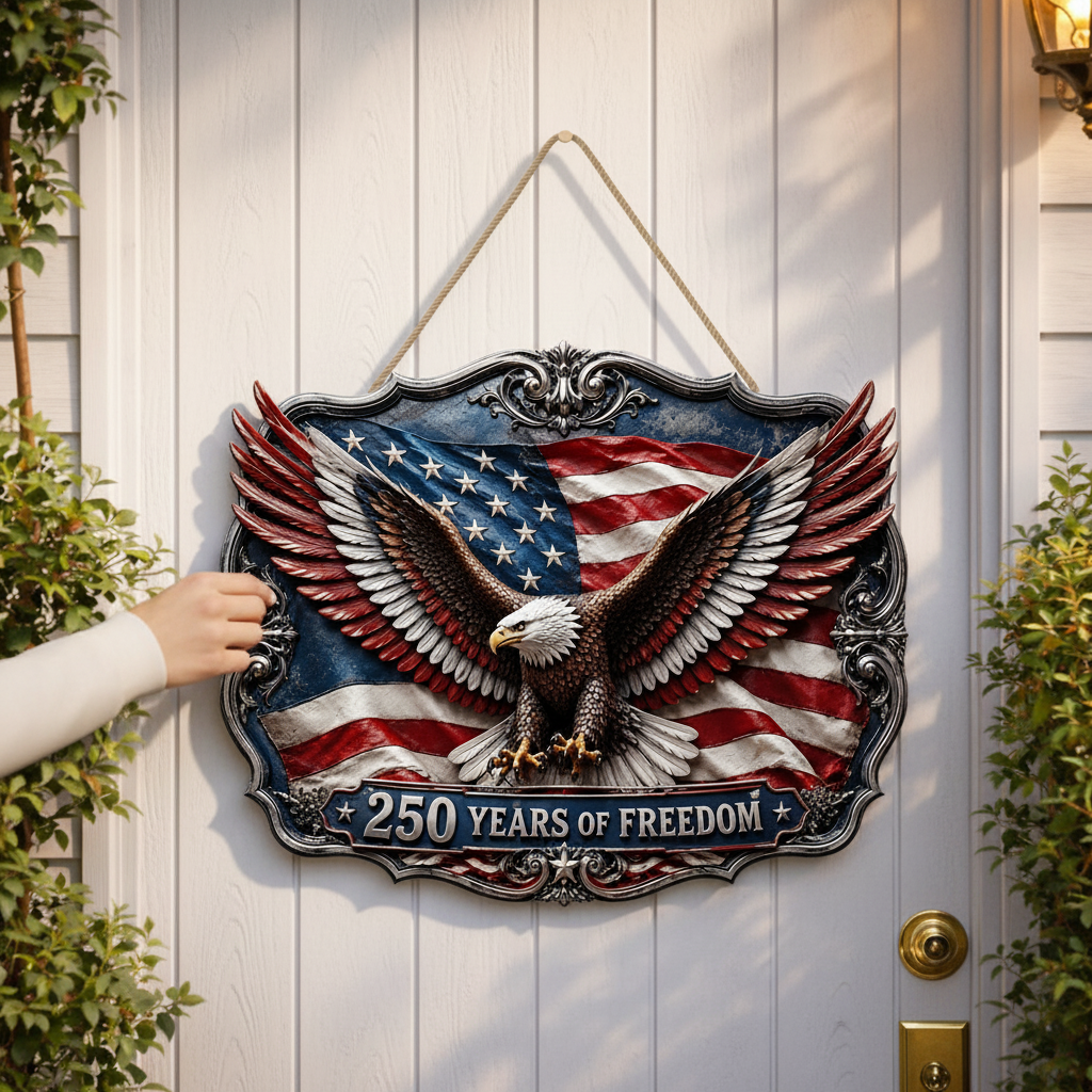 Shineful Freedom Wings Wood Sign