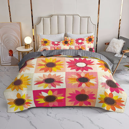 Shineful All Season Quilt 3-Piece Set Sunflower Bliss
