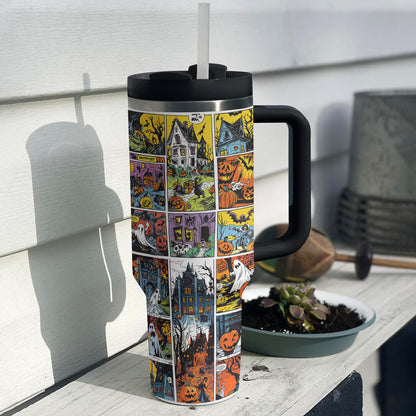 Shineful Tumbler Halloween Comic Spooky Scenes
