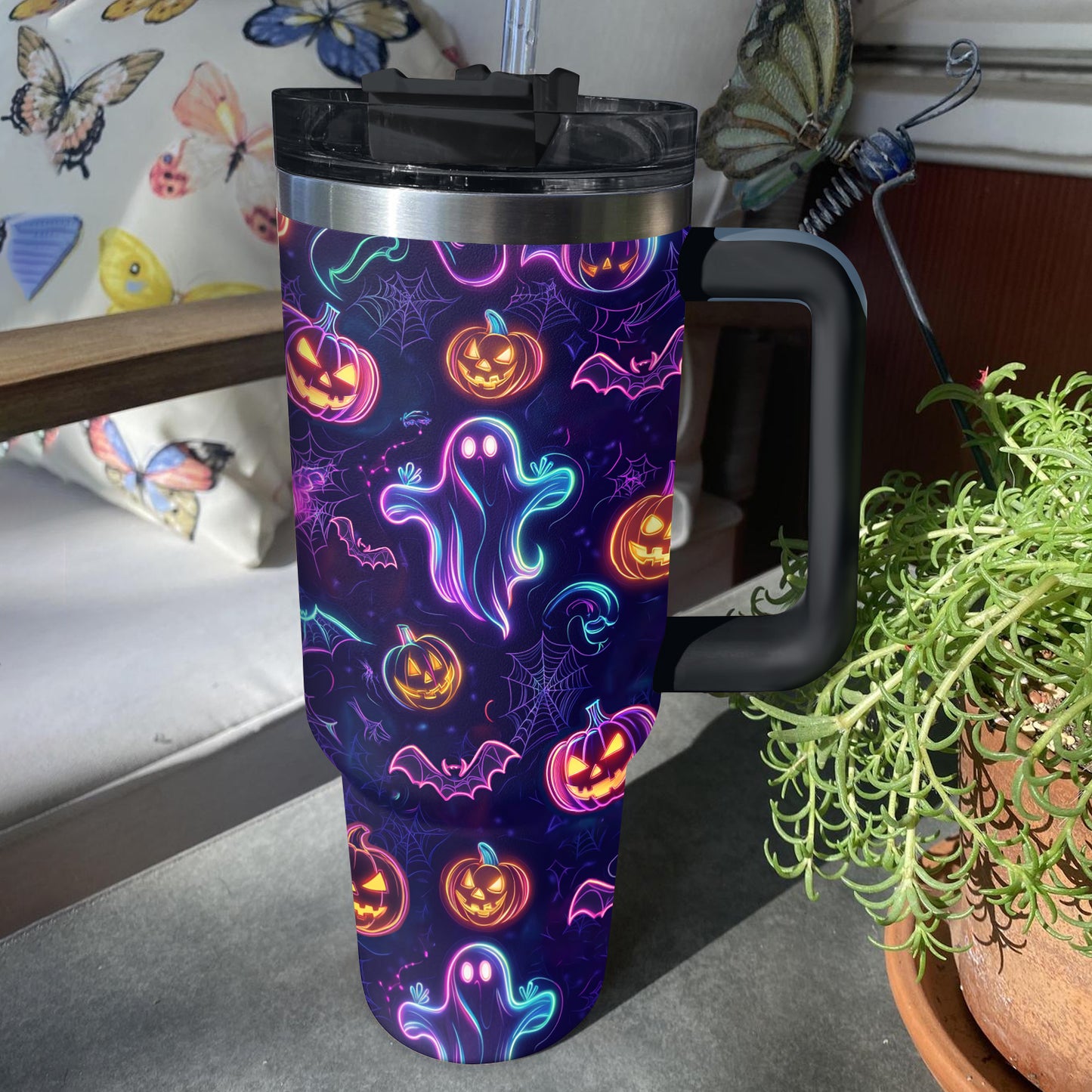 Shineful Tumbler Halloween Neon Ghost