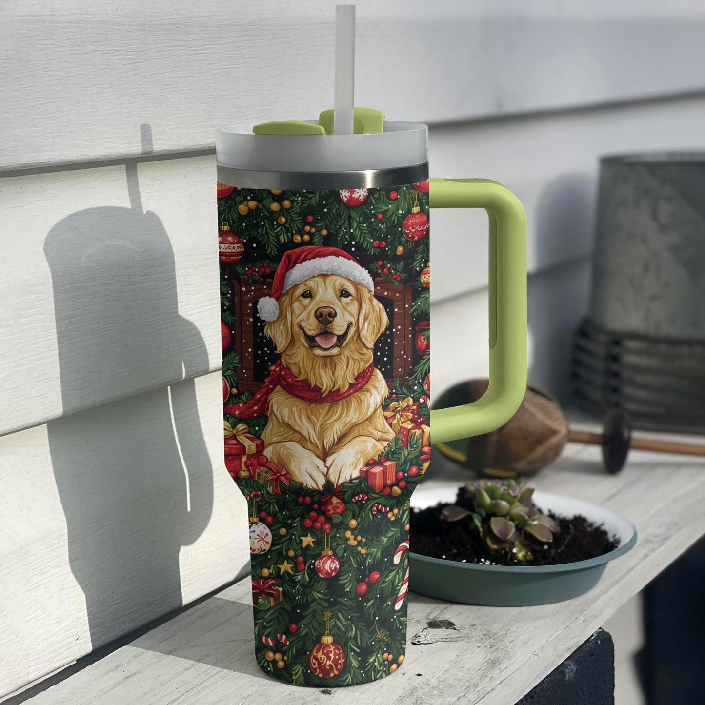 Shineful Tumbler Golden On Christmas