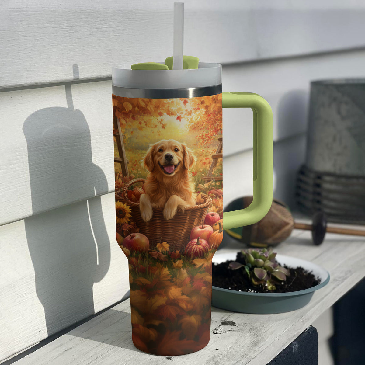 Shineful Tumbler Golden Retriever Autumn Harvest