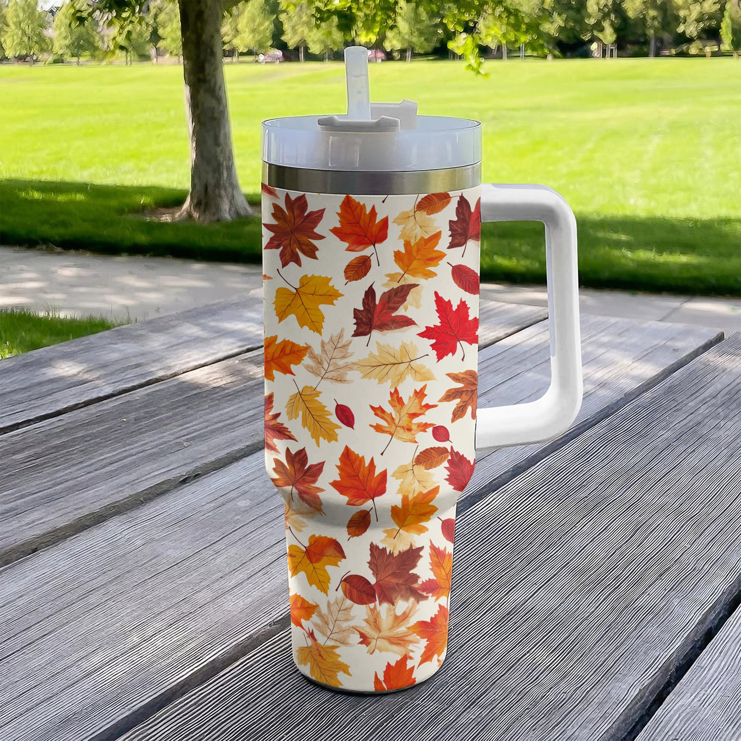 Shineful Tumbler Falling Leaves