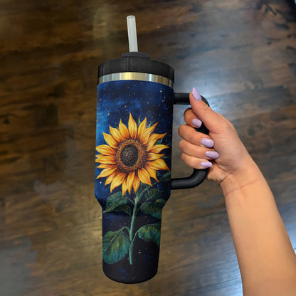 Shineful Tumbler Night Sky Sunflower