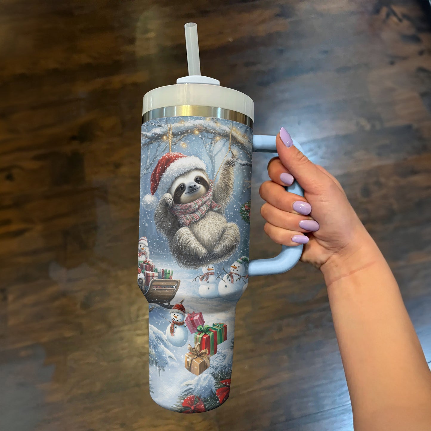 Shineful Tumbler Christmas Sloth