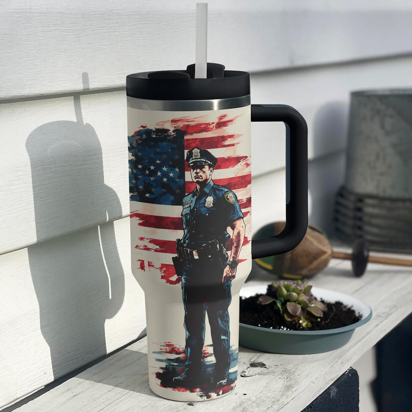 Shineful Tumbler American Police Officer