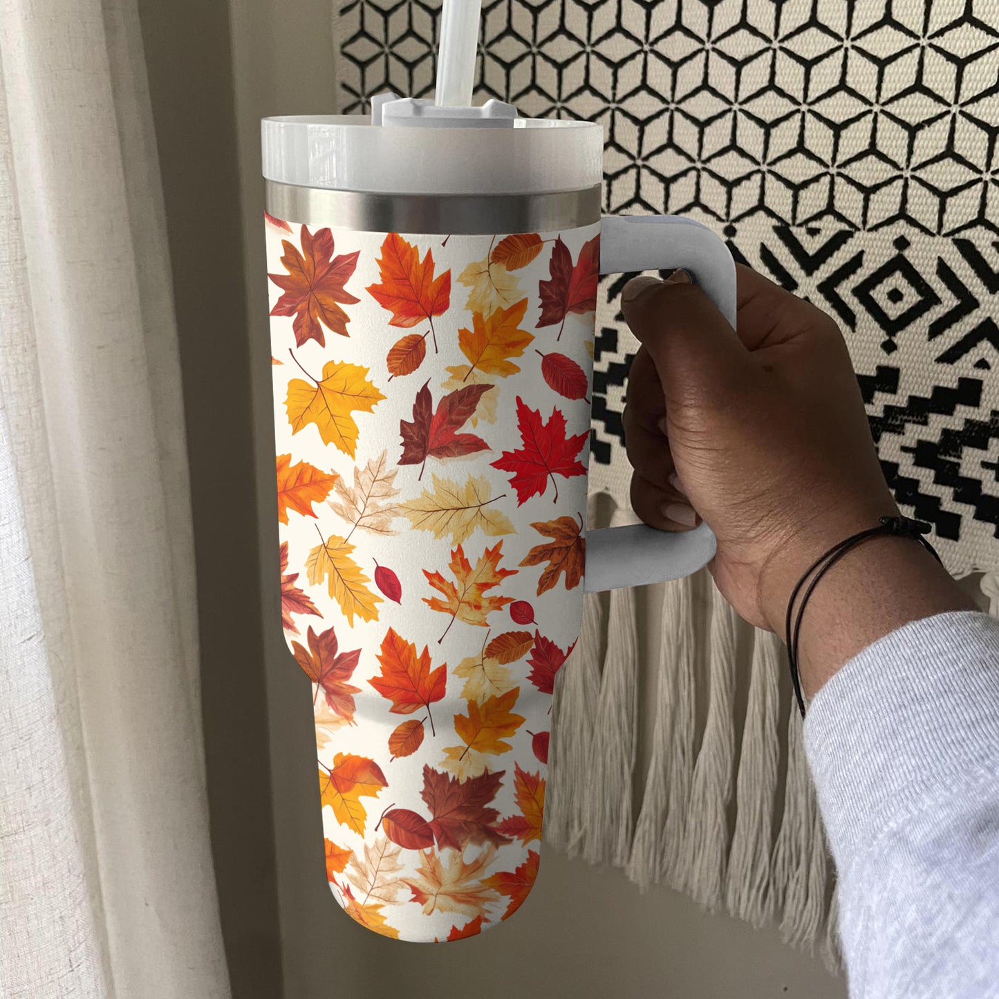 Shineful Tumbler Falling Leaves