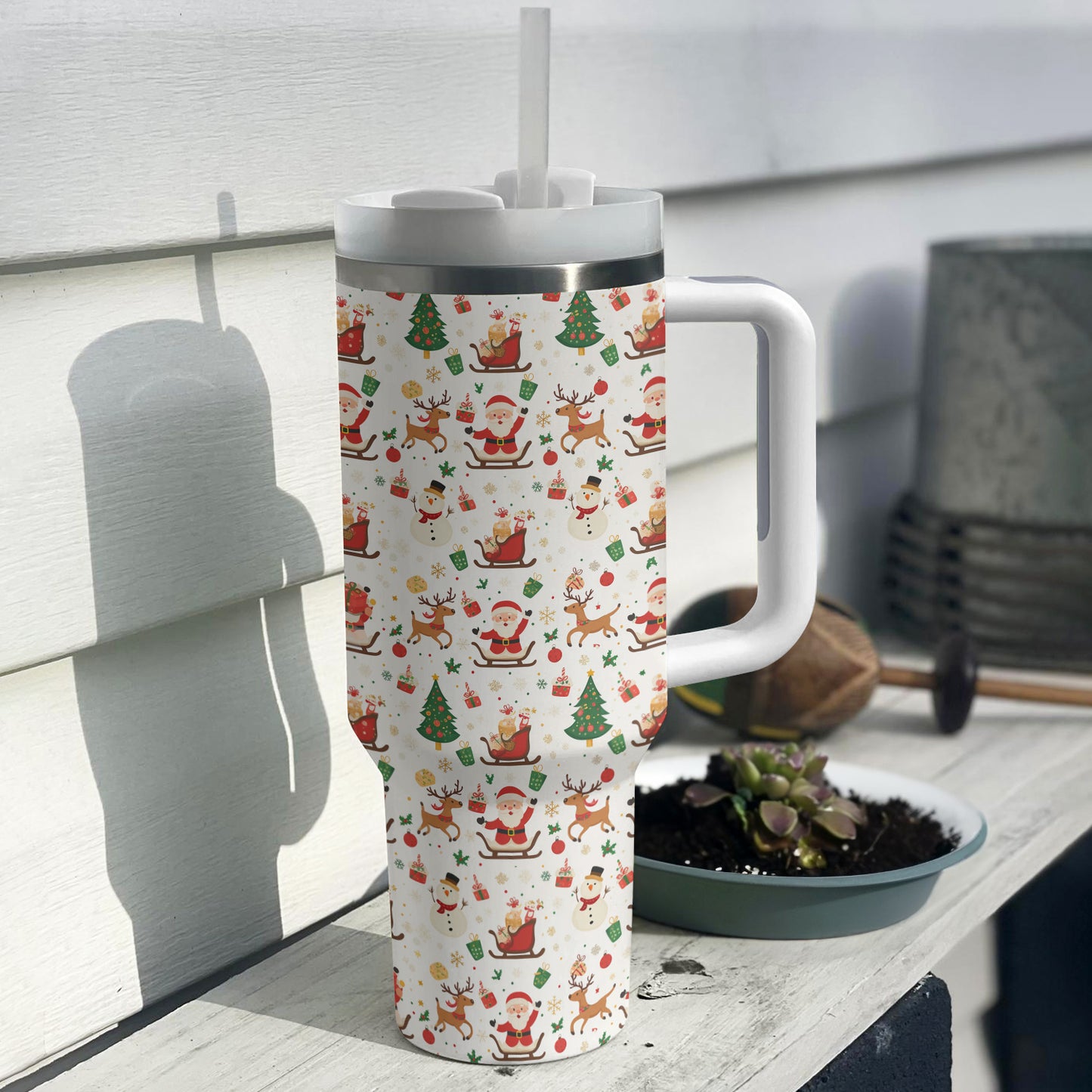 Shineful Tumbler Festive Christmas Joy Pattern