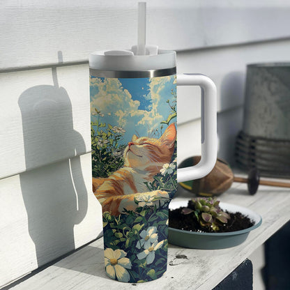 Shineful Tumbler Blissful Cat in the Meadow