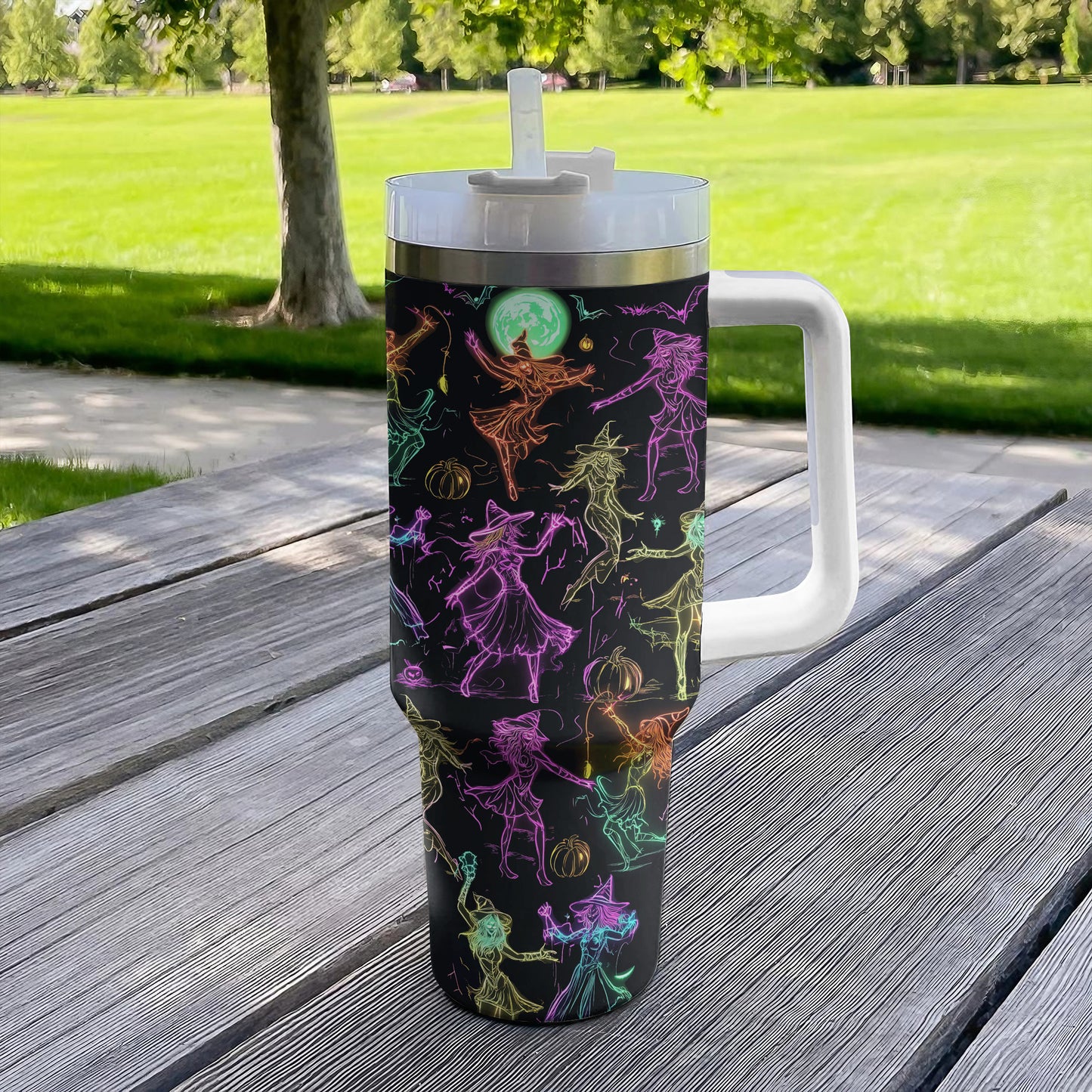 Shineful Tumbler Halloween Neon Witch Dance