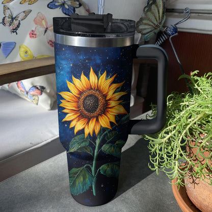 Shineful Tumbler Night Sky Sunflower