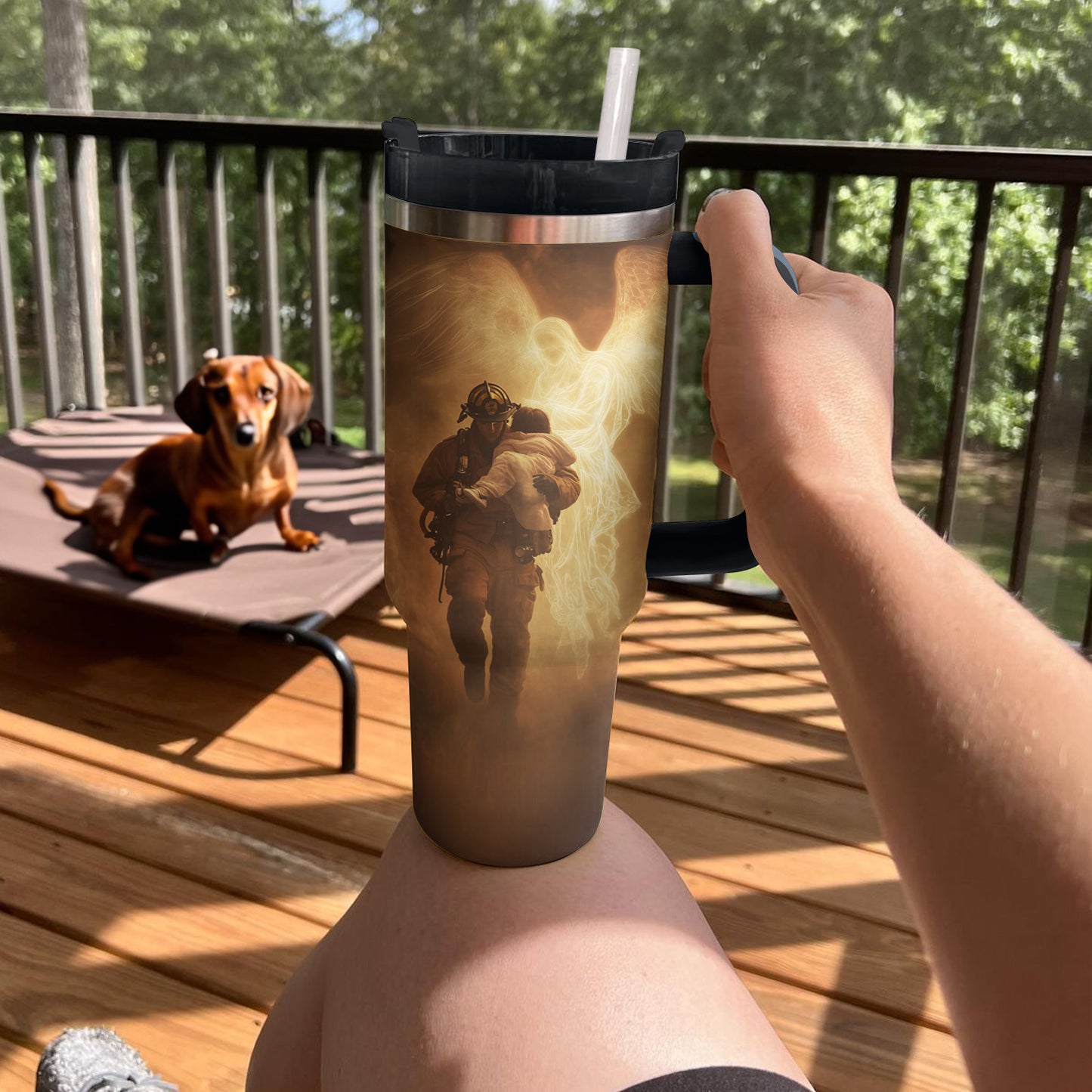 Shineful Tumbler Guardian Angel Firefighter