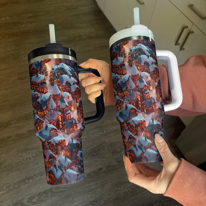 Shineful Tumbler Cozy Christmas Village Night