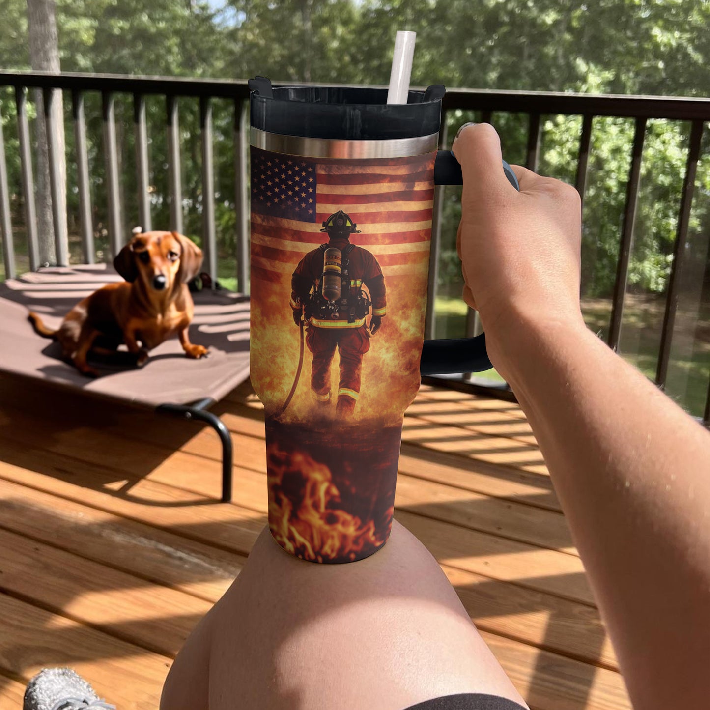 Shineful Tumbler Heroic Firefighter