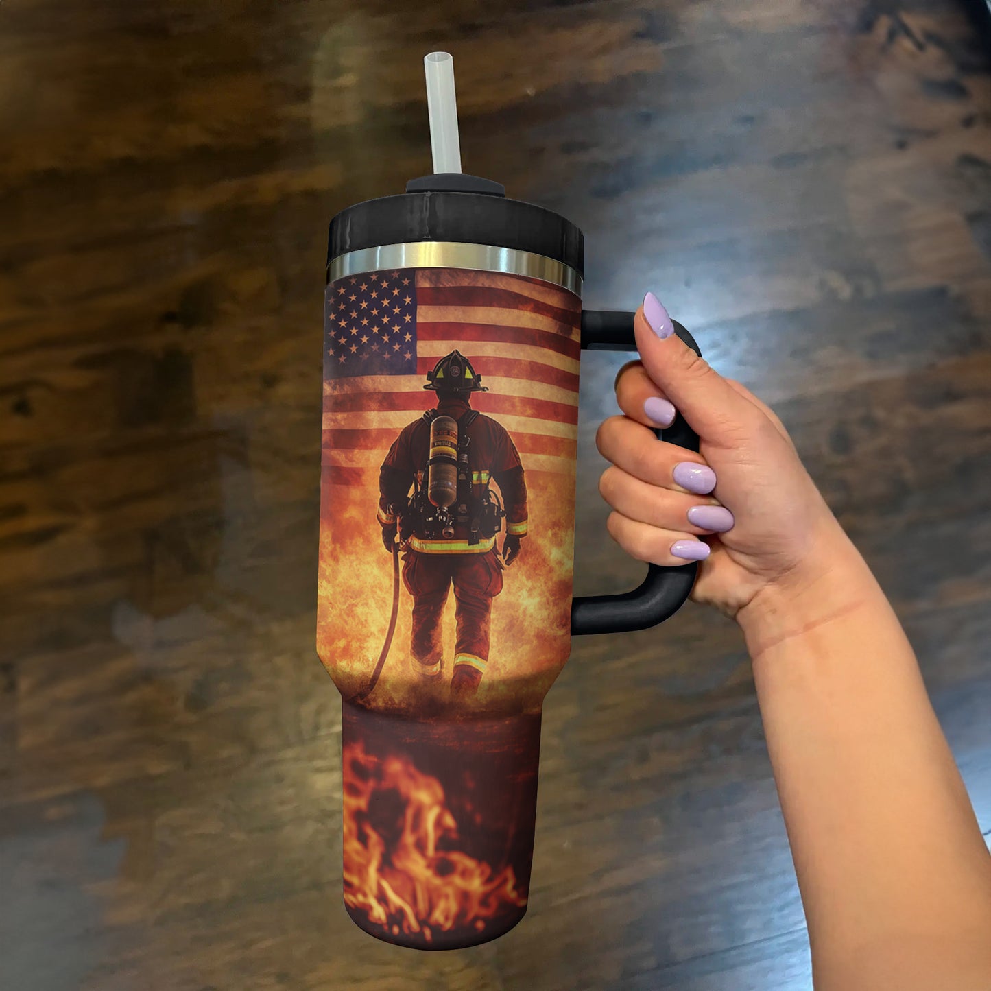 Shineful Tumbler Heroic Firefighter